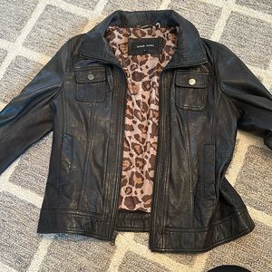 Black rivet leather jacket size L